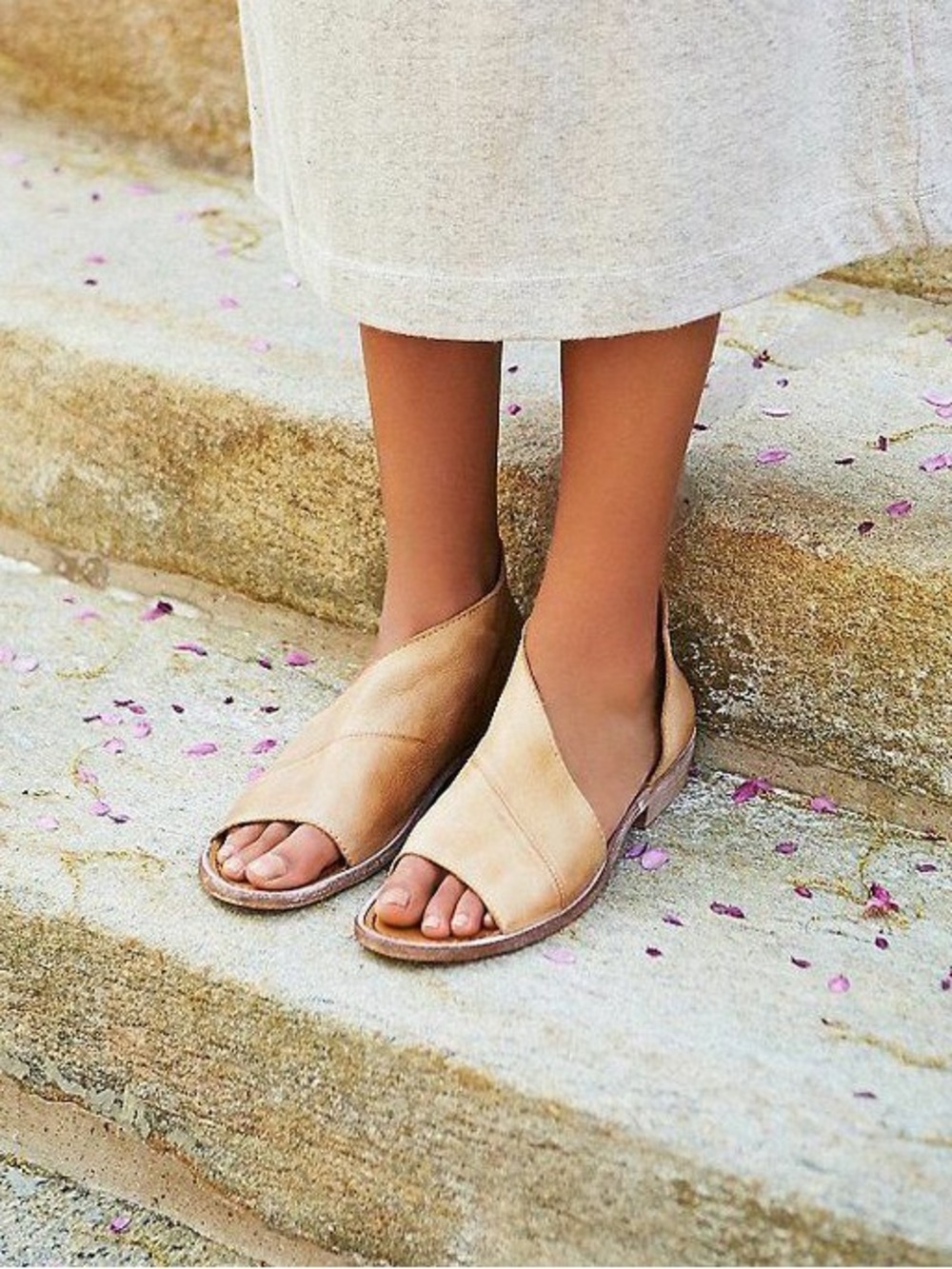 Free People Tan Leather Mont Blanc Sandals